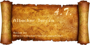 Albecker Tercia névjegykártya